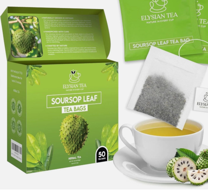 100 PACK Soursop Leaves Tea Bags Herbal Guanabana Graviola Annona Muricata, NEW!