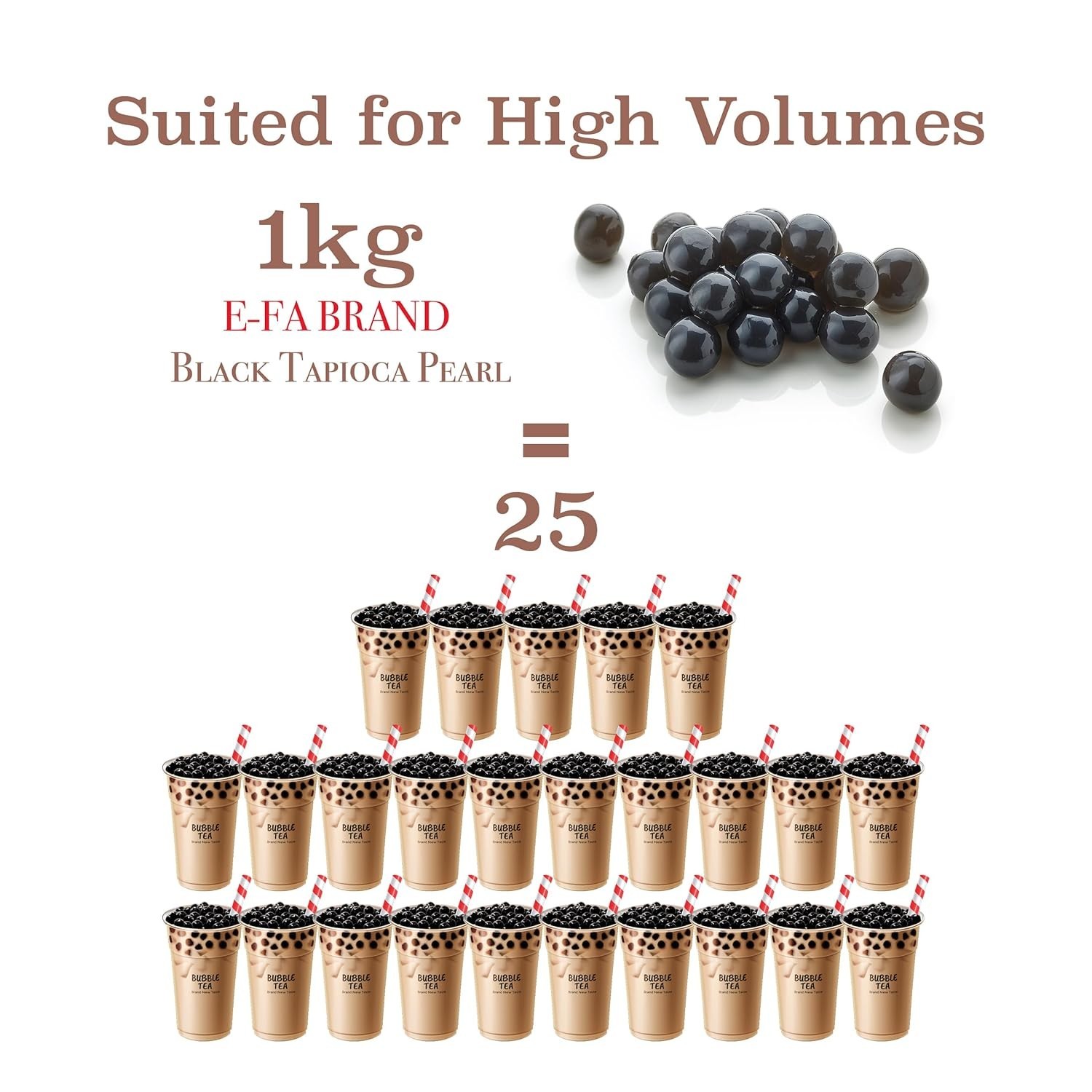 Quick Cook Black Tapioca Pearls for Bubble Tea, Microwave Ready in 3 Minutes