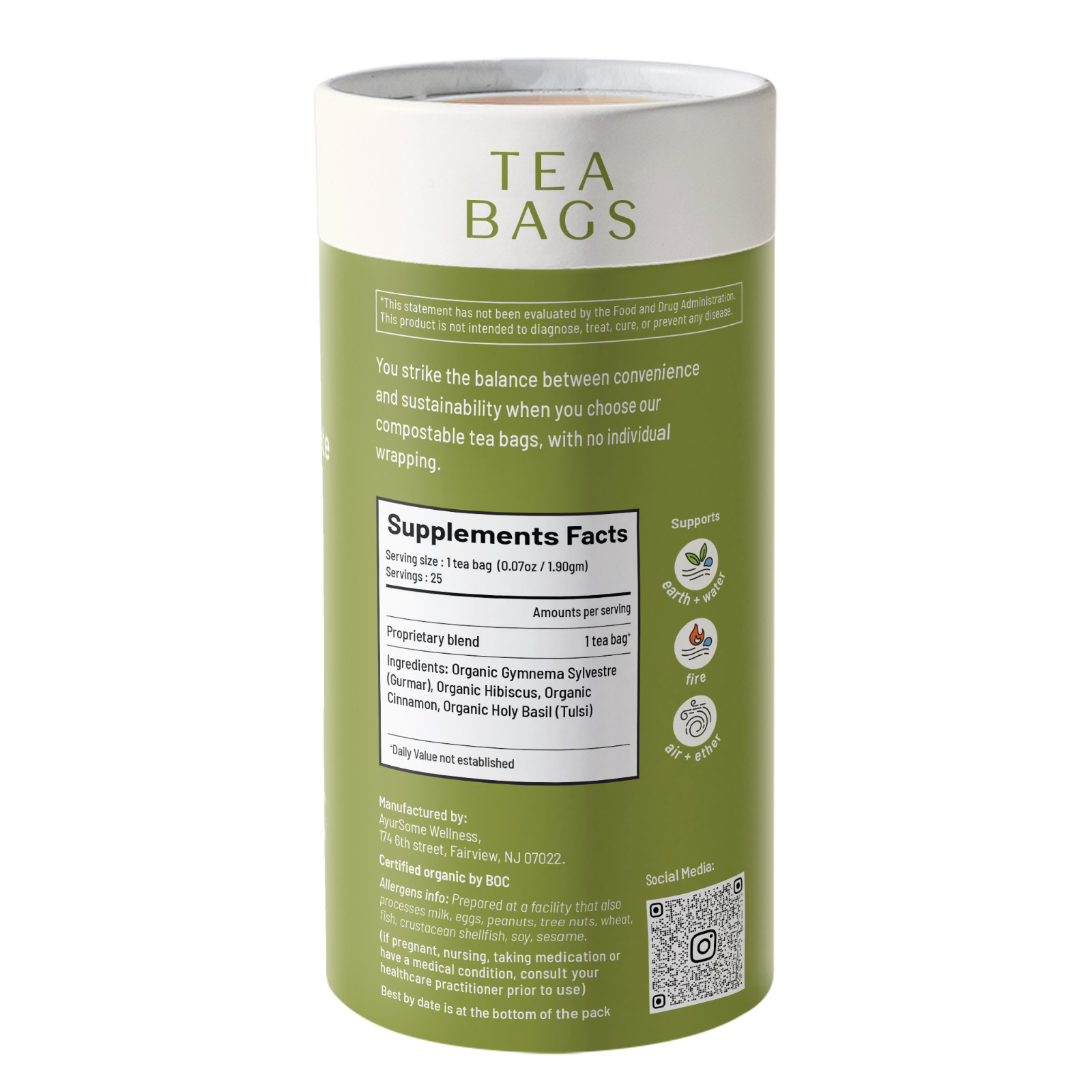 Control Sugar Delete| Gymnema Tea Blend | Organic Ingredients | 25 tea bags