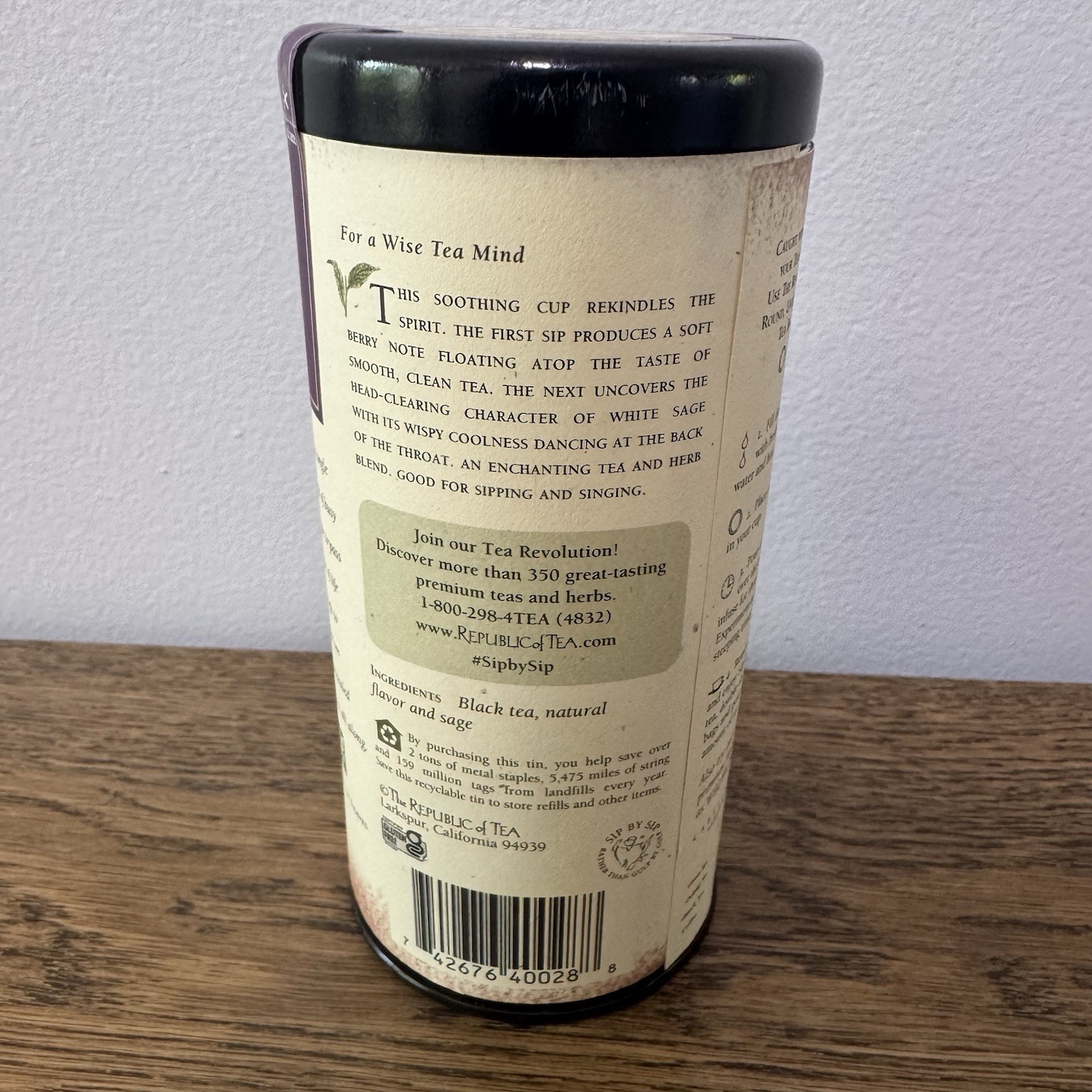 The Republic Of Tea Blackberry Sage Black Tea | 50 Tea Bags, Gourmet B