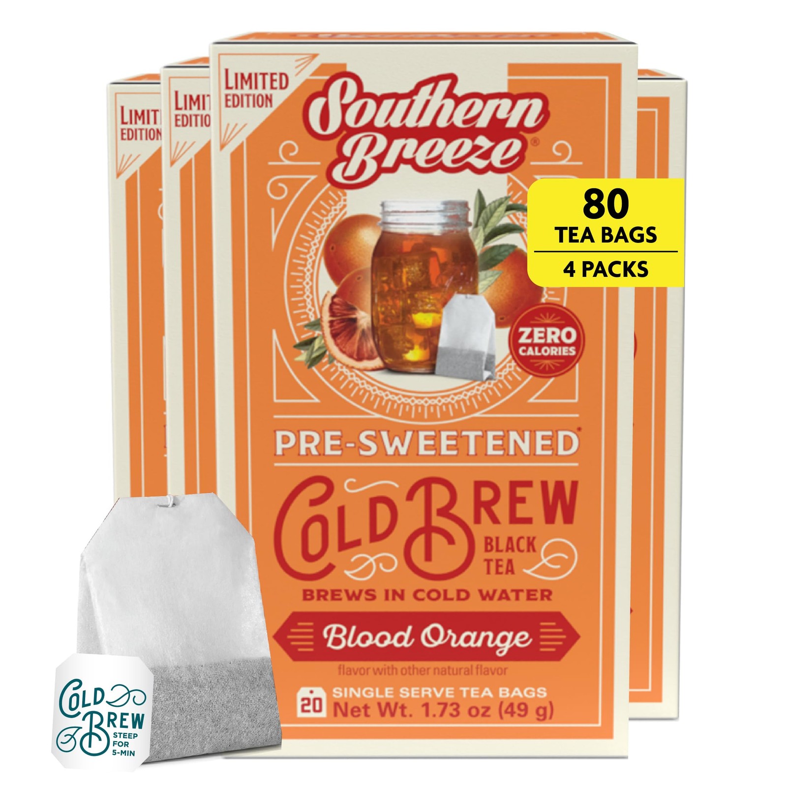 Cold Brew Sweet Tea Blood Orange Iced Tea with Black Tea and Zero Carbs Zero …