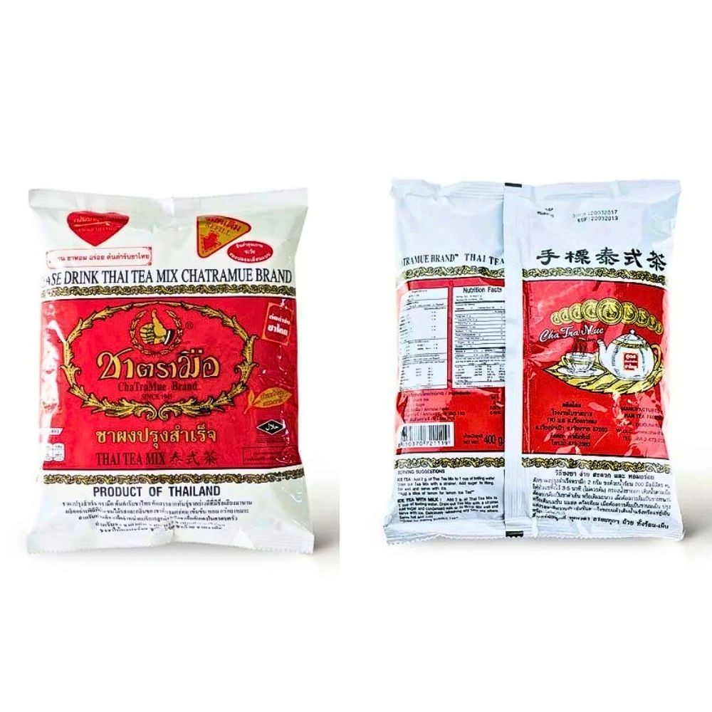 ChaTra Mue Number One Brand Original Red Label Thai Tea 4 Bags of 400g (14 Oz)
