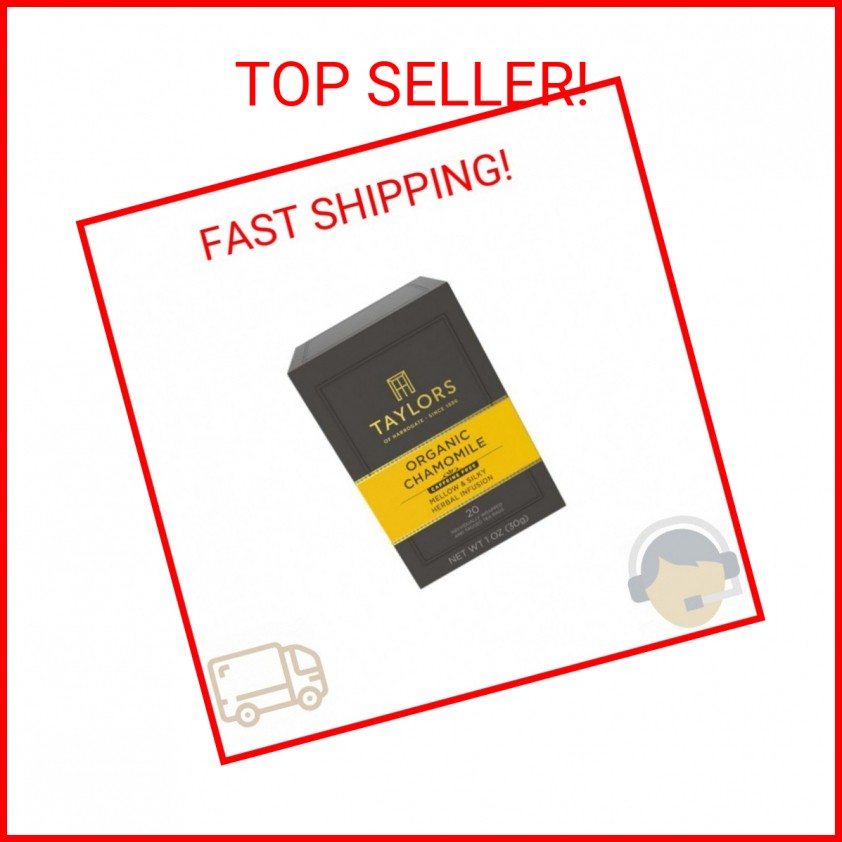 Taylors of Harrogate Organic Chamomile Herbal Tea, Individually Wrapped Bags, 20
