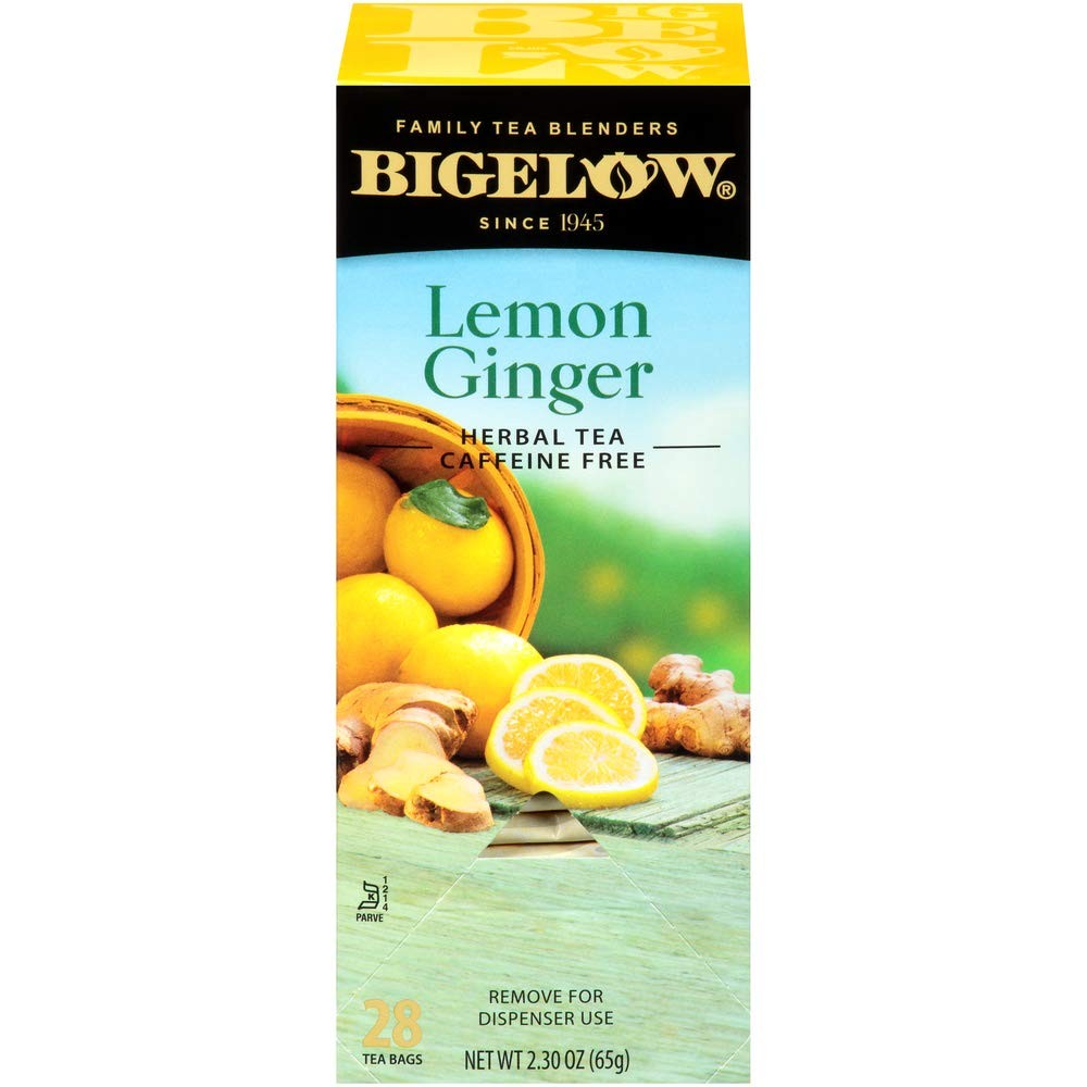 Bigelow Lemon Ginger Herbal Tea Bags 28Count Box Pack of 1 Lemon Ginger Tea B…