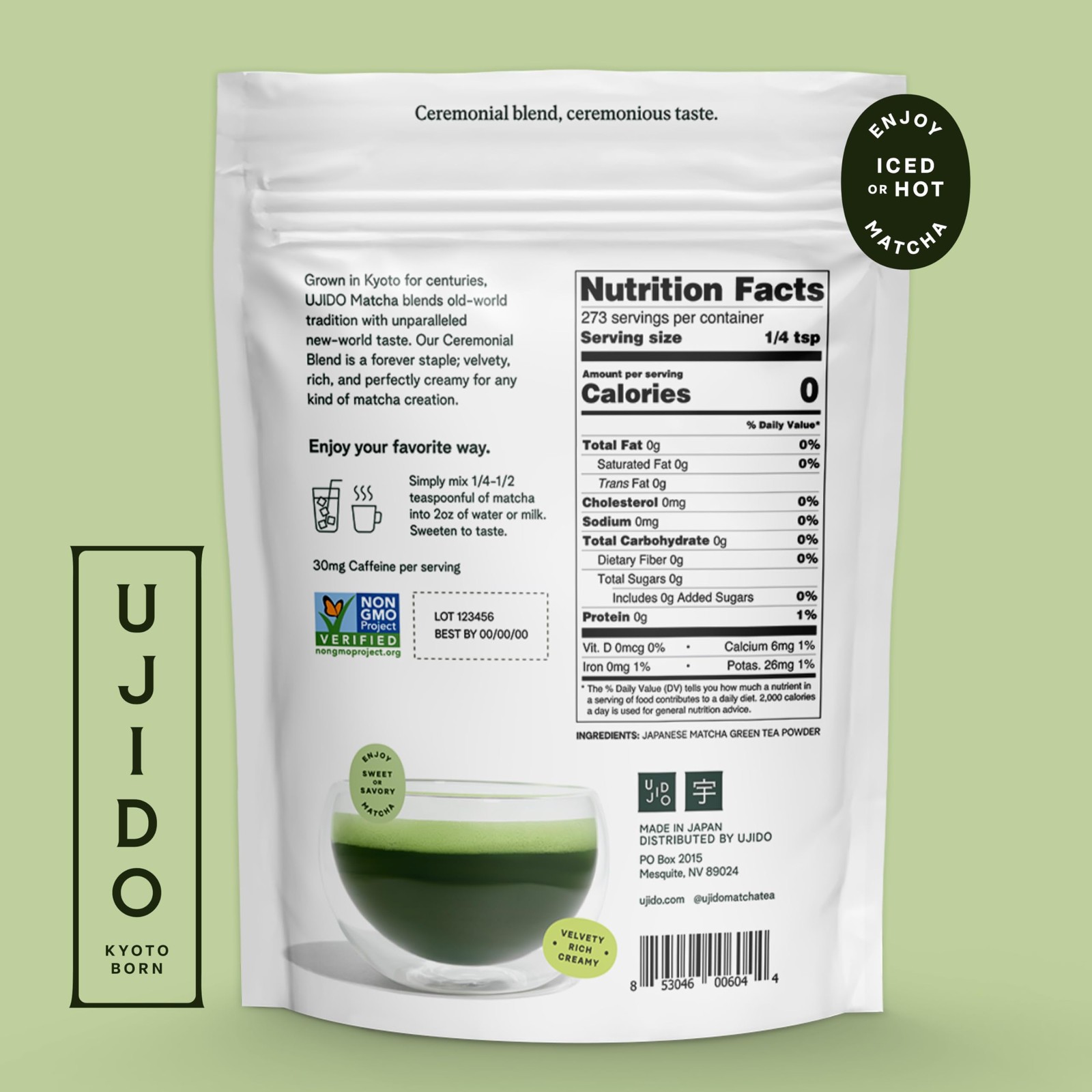 Ujido The Path of Zen Japanese Matcha Green Tea Powder Ceremonial Blend 12 oz