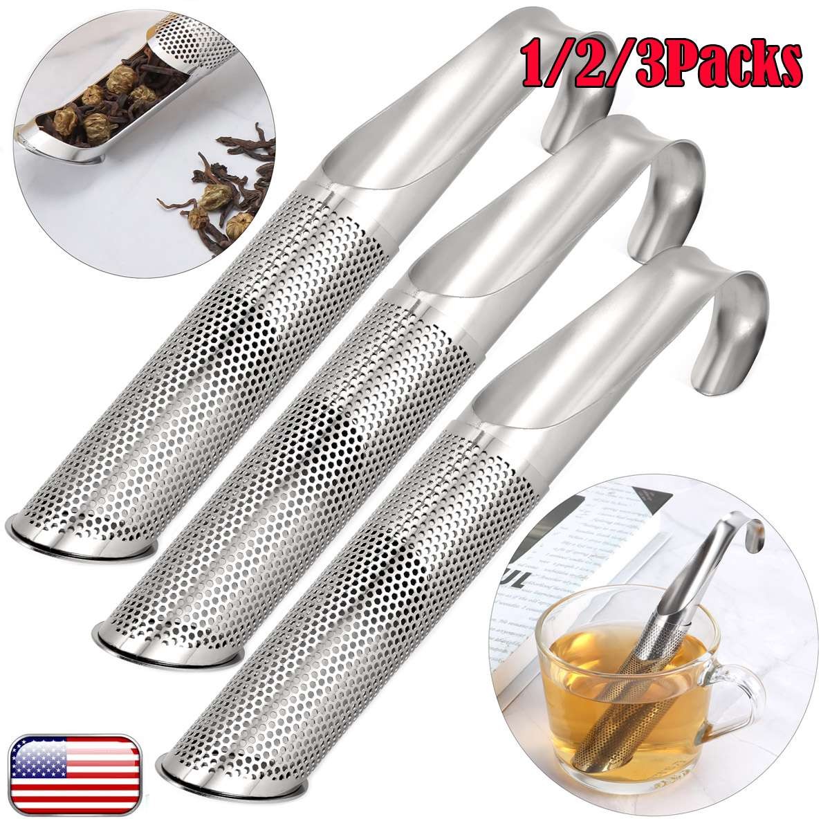 Stainless Steel Tea Infuser Loose Tea Leaf Strainer Herbal Spice Filter Diffuser
