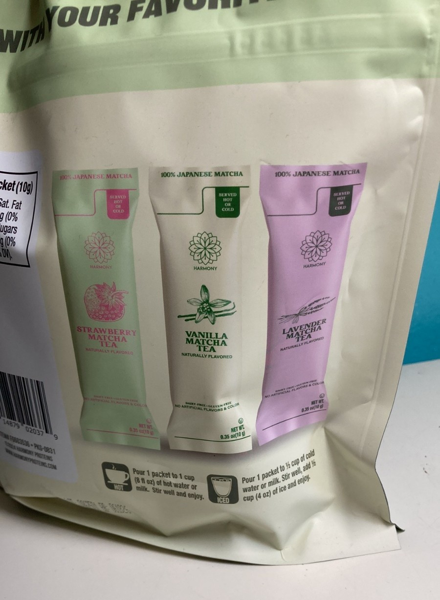 Harmony Matcha Tea Sealed NEW Sachets Lavender Vanilla Strawberry & Yuzu Honey