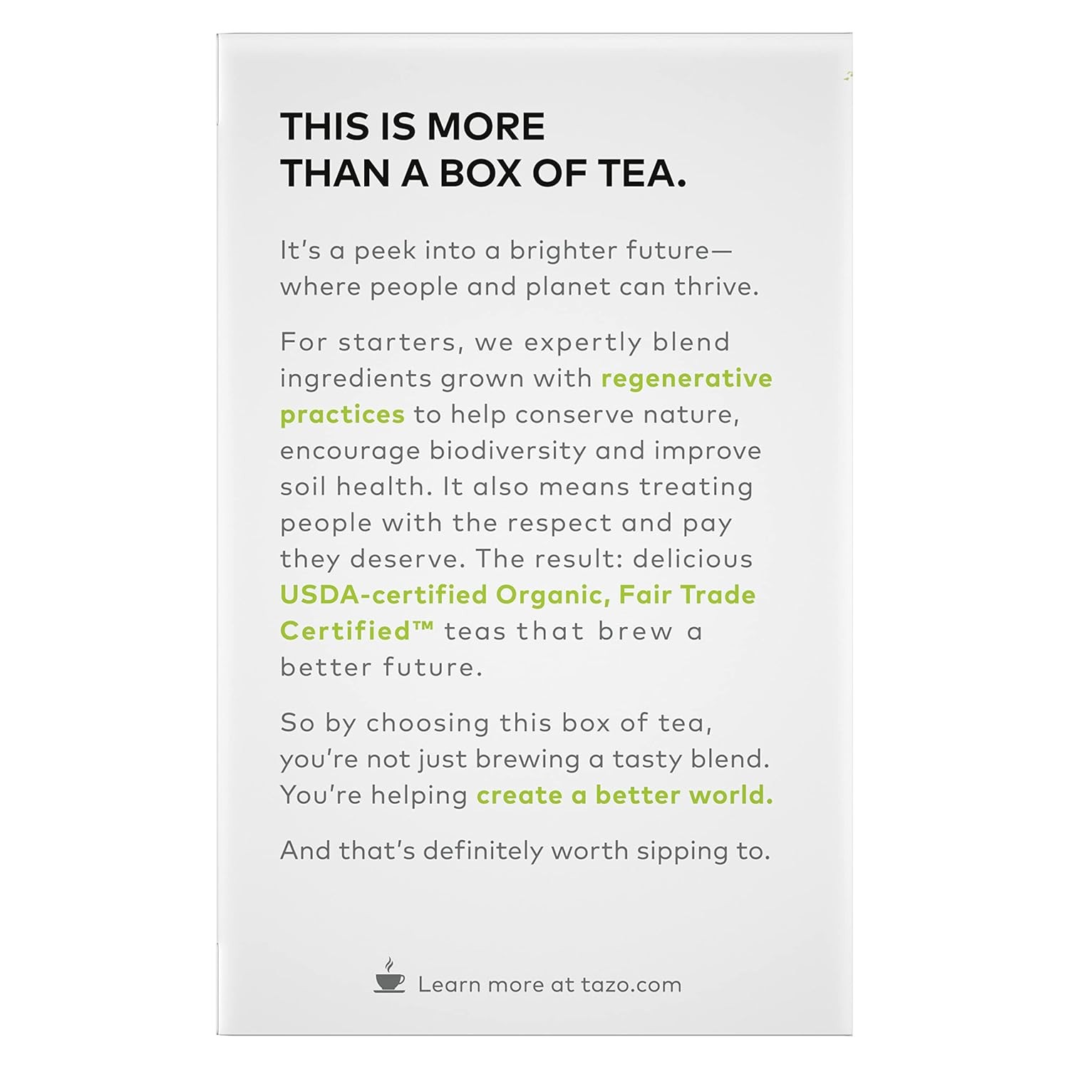 TAZO Organic Zen Green Tea, Caffeinated Tea with Refreshing Lemongrass & Spearmi