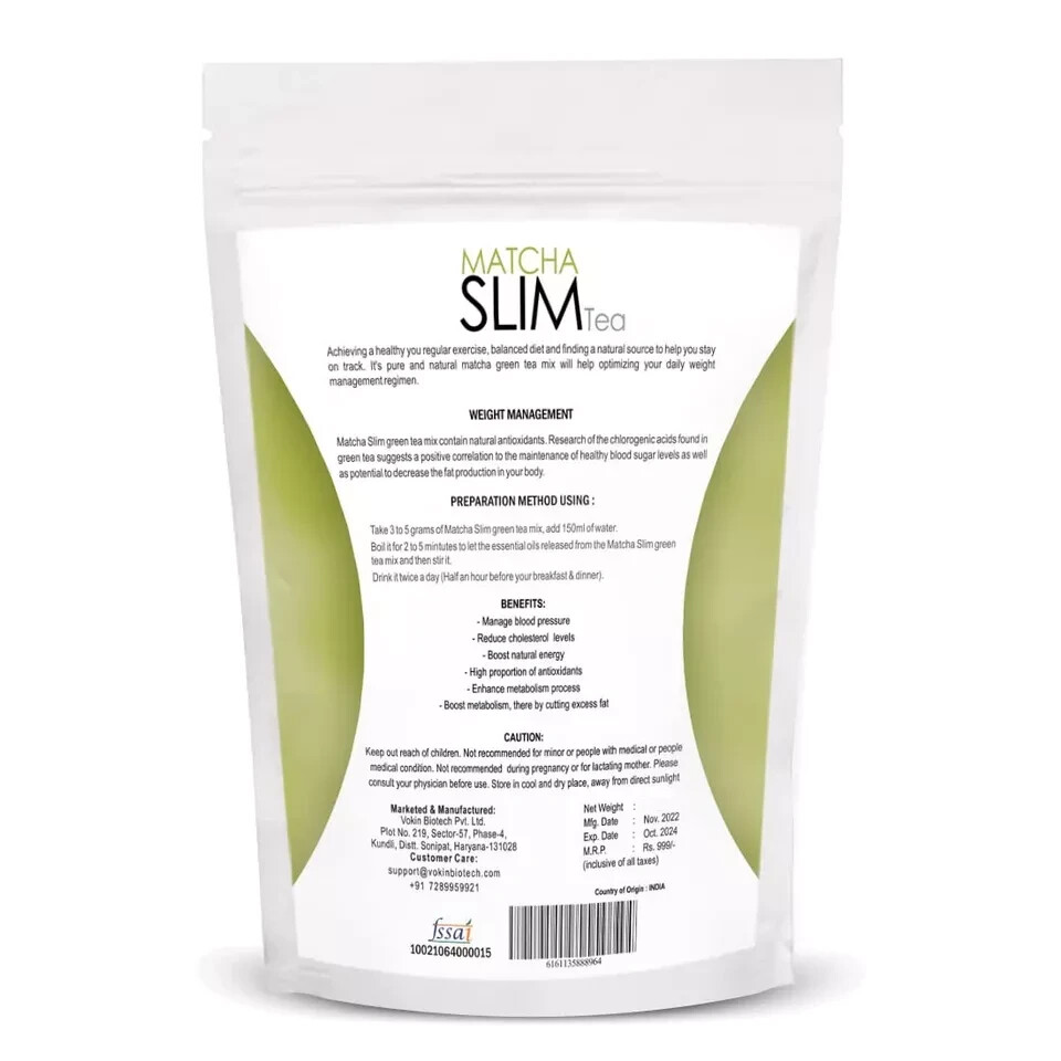 Matcha Slim Green Tea (200gm) Weight Management High In Antioxidants Detoxifying