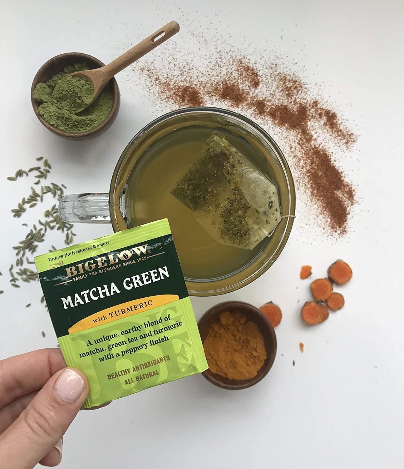 Lot NIB Bigelow Matcha Green Tea Turmeric 108 Bag Brew Thanksgiving Gif FreeShip