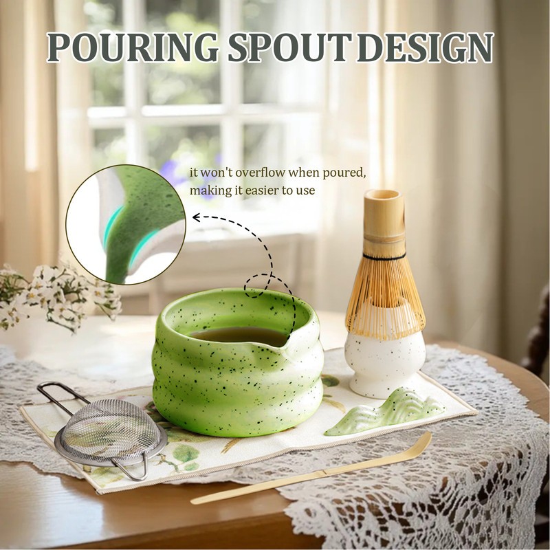 7Pcs Japanese Matcha Tea Set Whisk Tea Ceremony Kits Tea Making Tools For Gifts