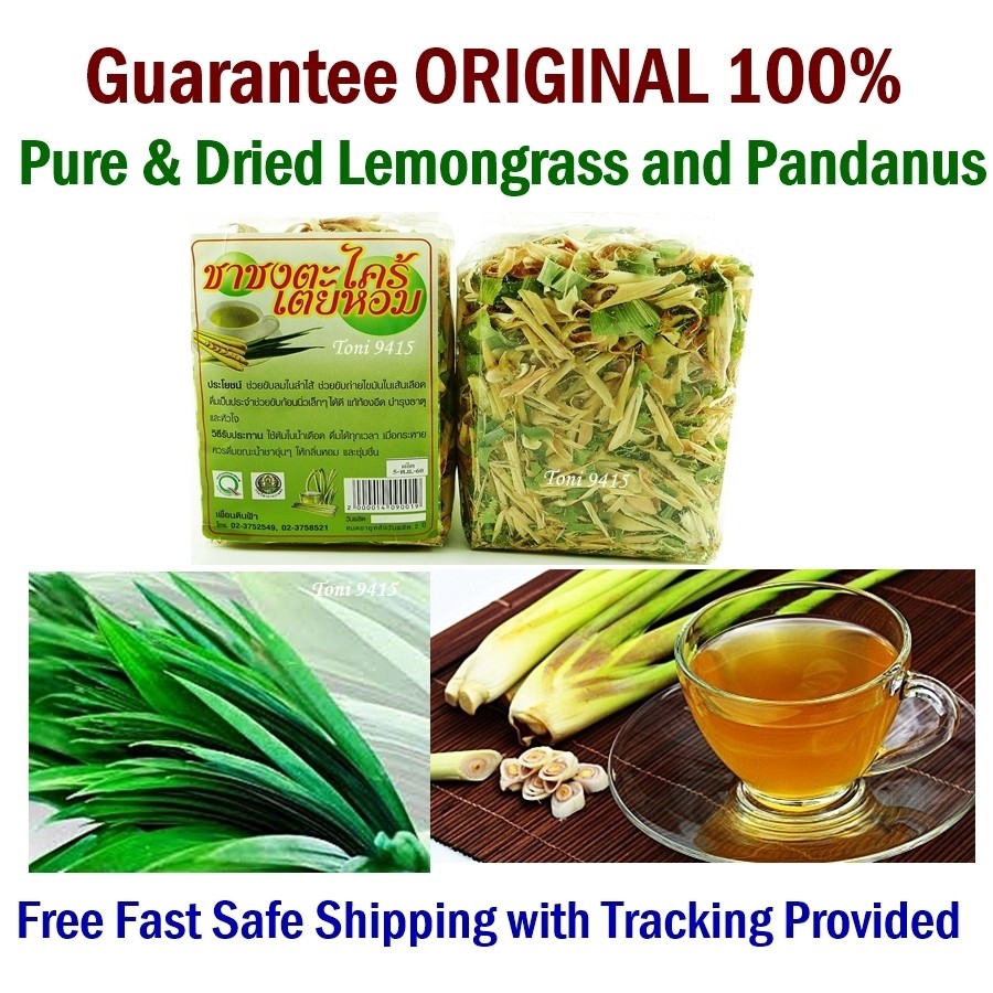 PURE 100% BEST Organic Dried Healthy Lemongrass Pandanus Thai Natural Leaf Tea