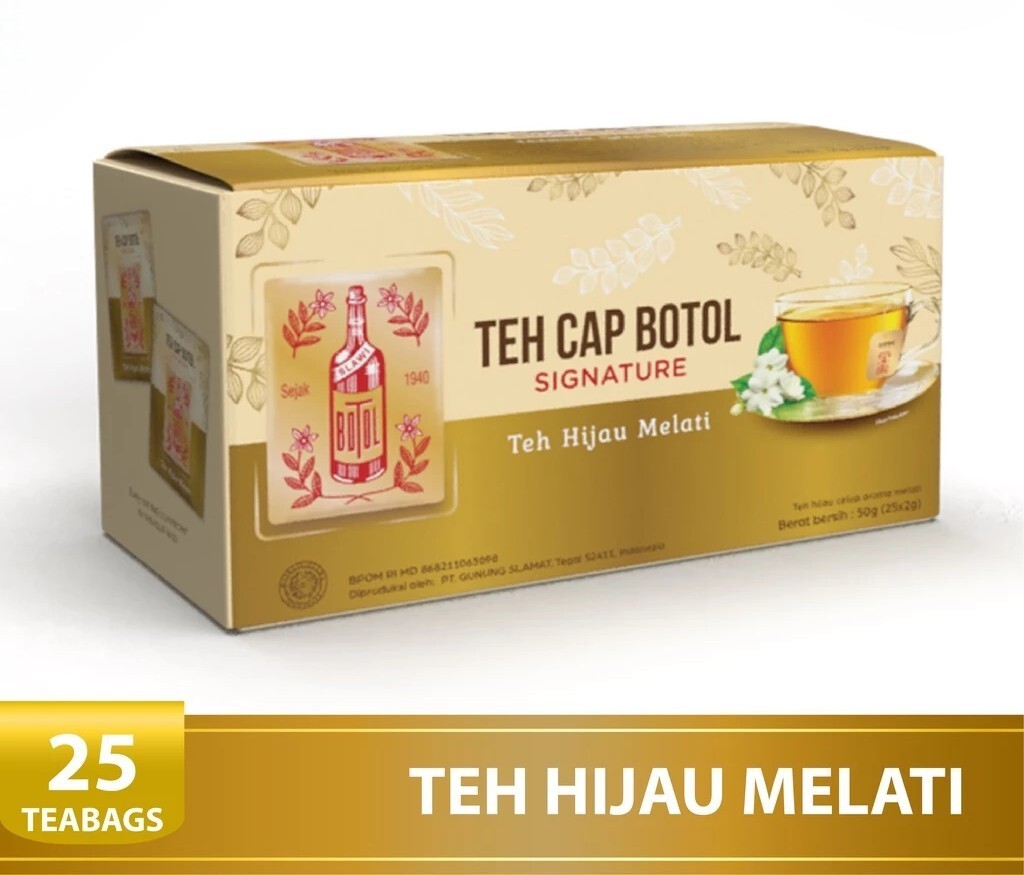 Teh Cap Botol, Signature, Teh Hijau Melati, 25 Teabags (Pack of 1)