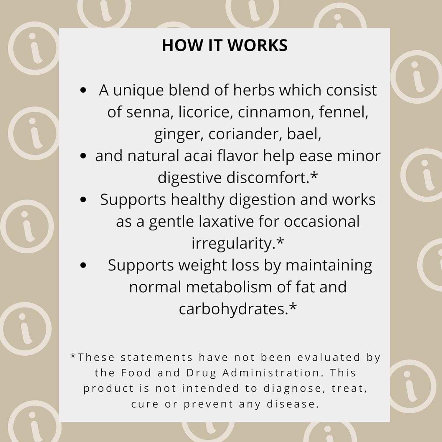 HYLEYS Tea Wellness Colon Cleanse, Blackberry, 50 Count, 1 Pack