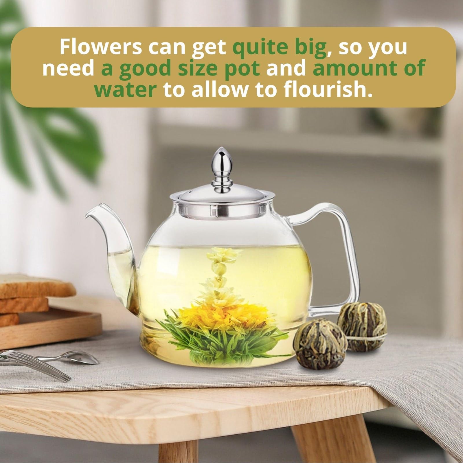 10 Assorted Blooming Flower Tea Balls Gift Set| Handmade Herbal Flowering Tea…