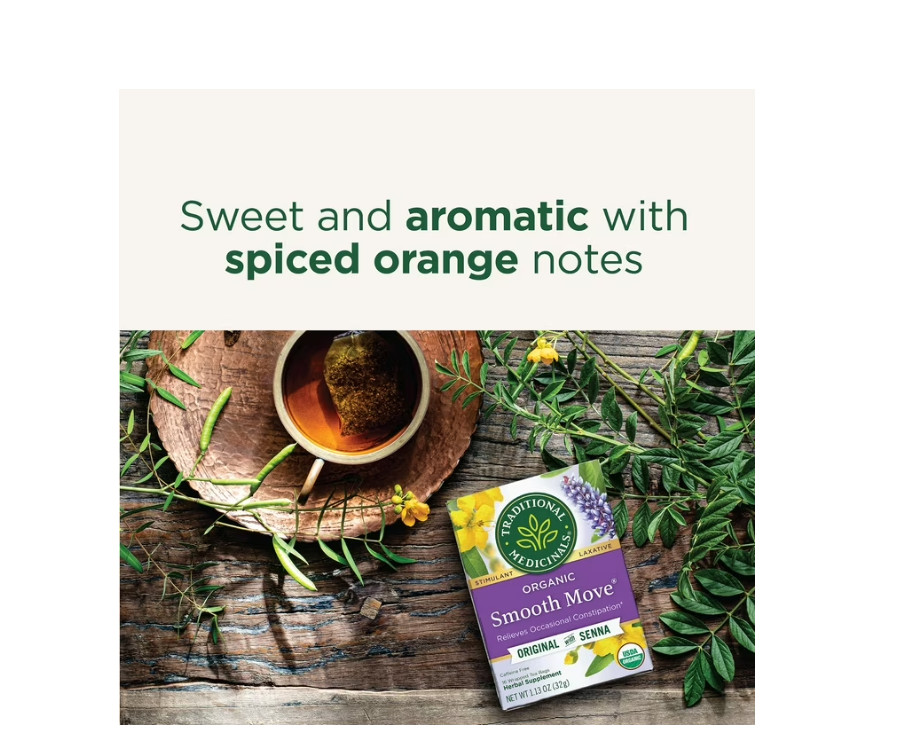 3 PACK Traditional Medicinals Tea,Organic Smooth Move Peppermint,Senna,16TeaBags