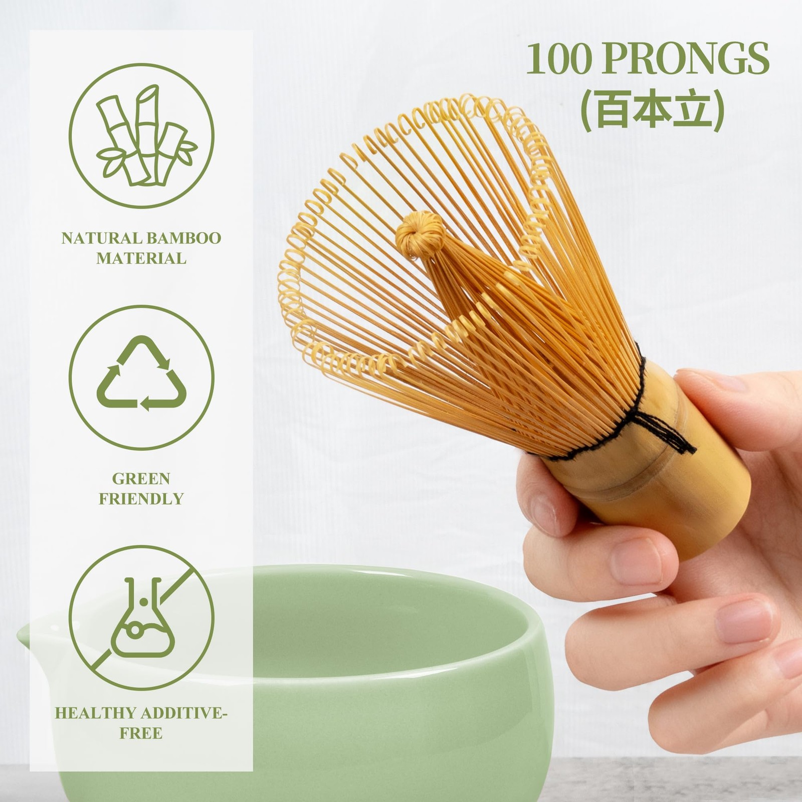 YIBO Matcha Whisk Set, Matcha Kit Bamboo Whisk and Ceramic Bowl with Spout & …