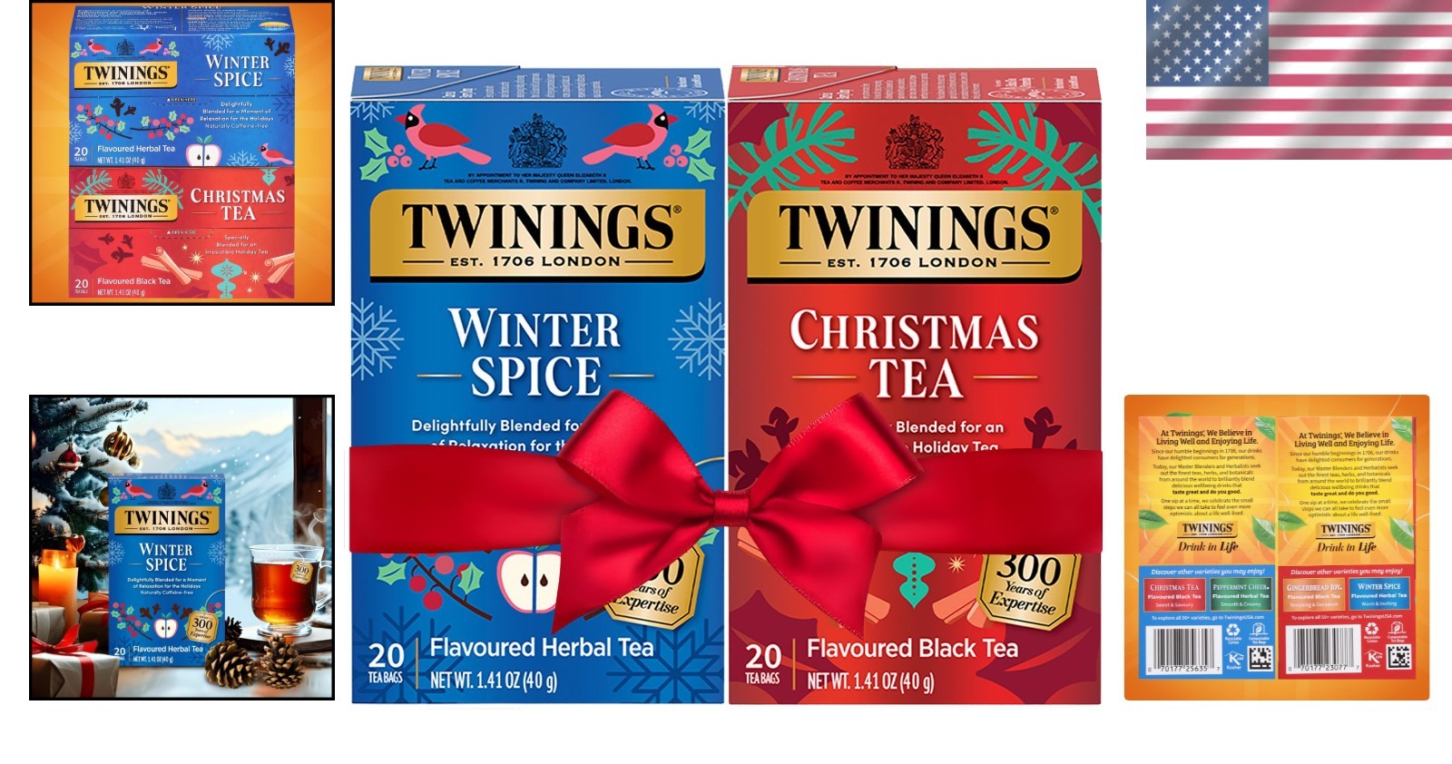 Celebrate with Holiday Tea Variety – Sweet Spices & Relaxing Flavors, 40 Bags