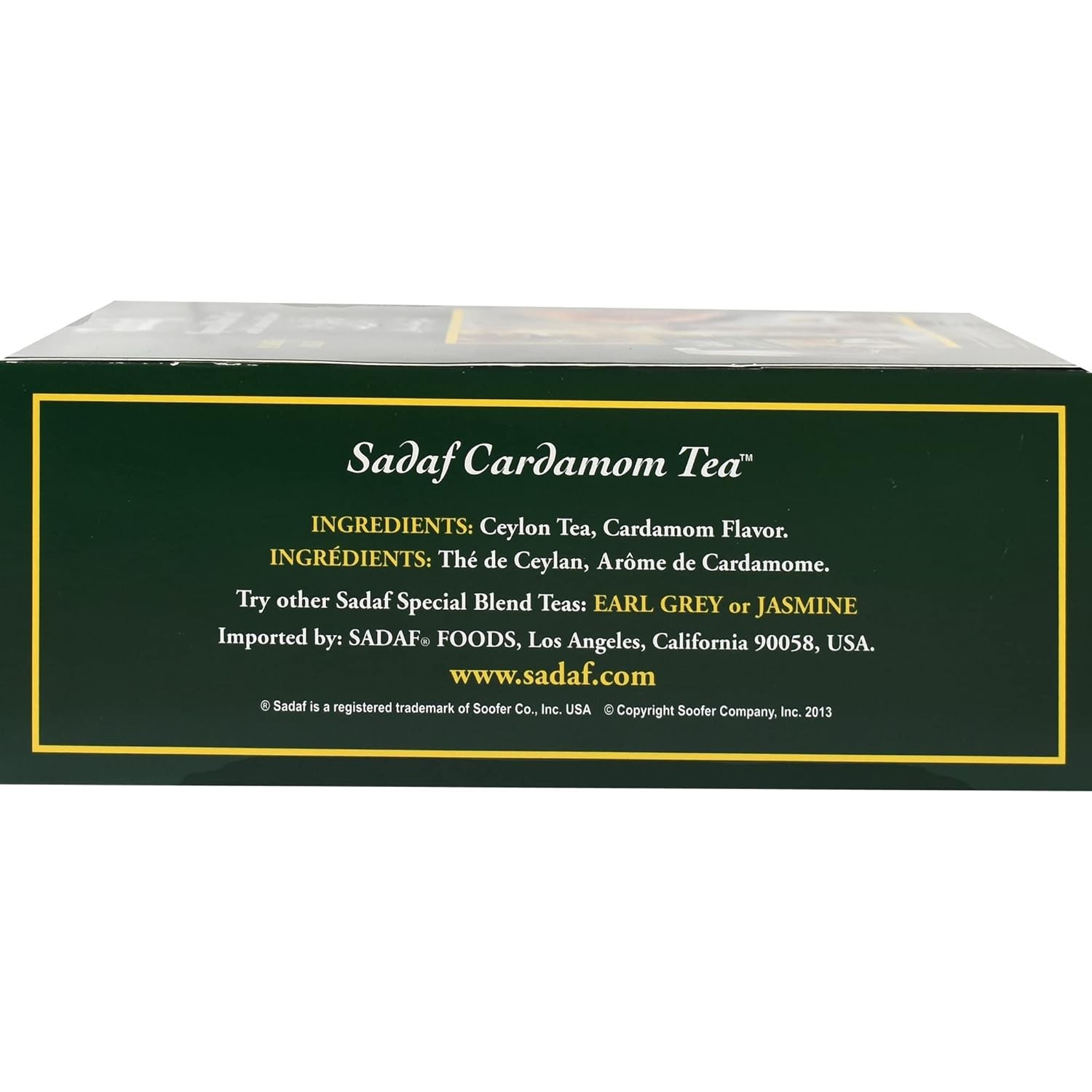 Sadaf Special Blend Cardamom Flavored Pure Ceylon Black Tea 100 Count (Foil),