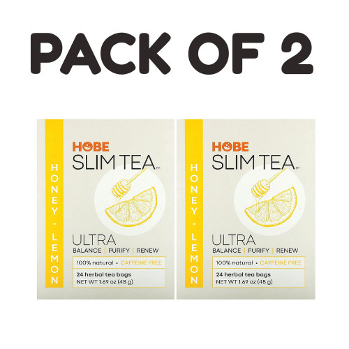 Honey Lemon Herbal Tea – Caffeine Free – 24 Tea Bags 1.69 oz (48 g) – Pack of 2
