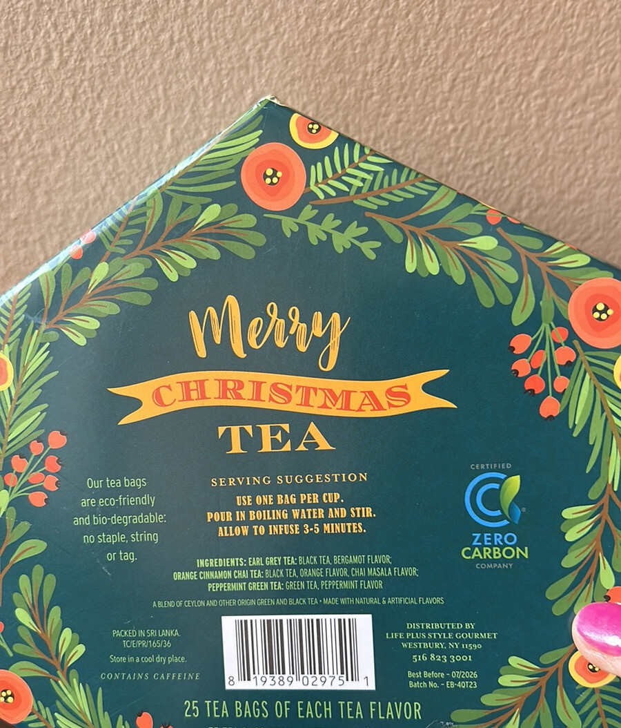 3 Boxes Merry Christmas Tea Gift Set 75 Tea Bags Each Exp 07/26 Assorted