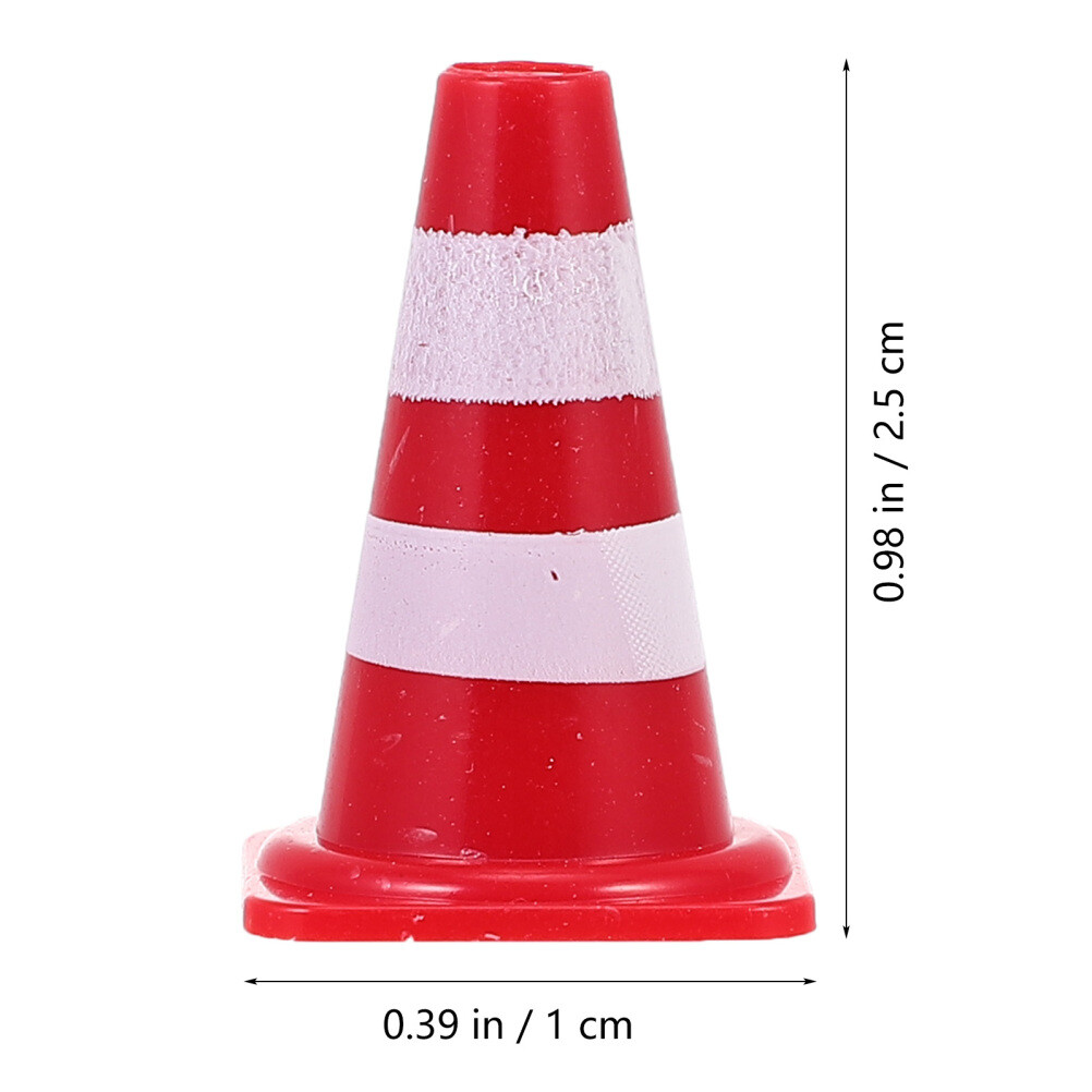 50PCS Simulation Traffic Sign Mini Roadblock road cones miniature Car Ramps for
