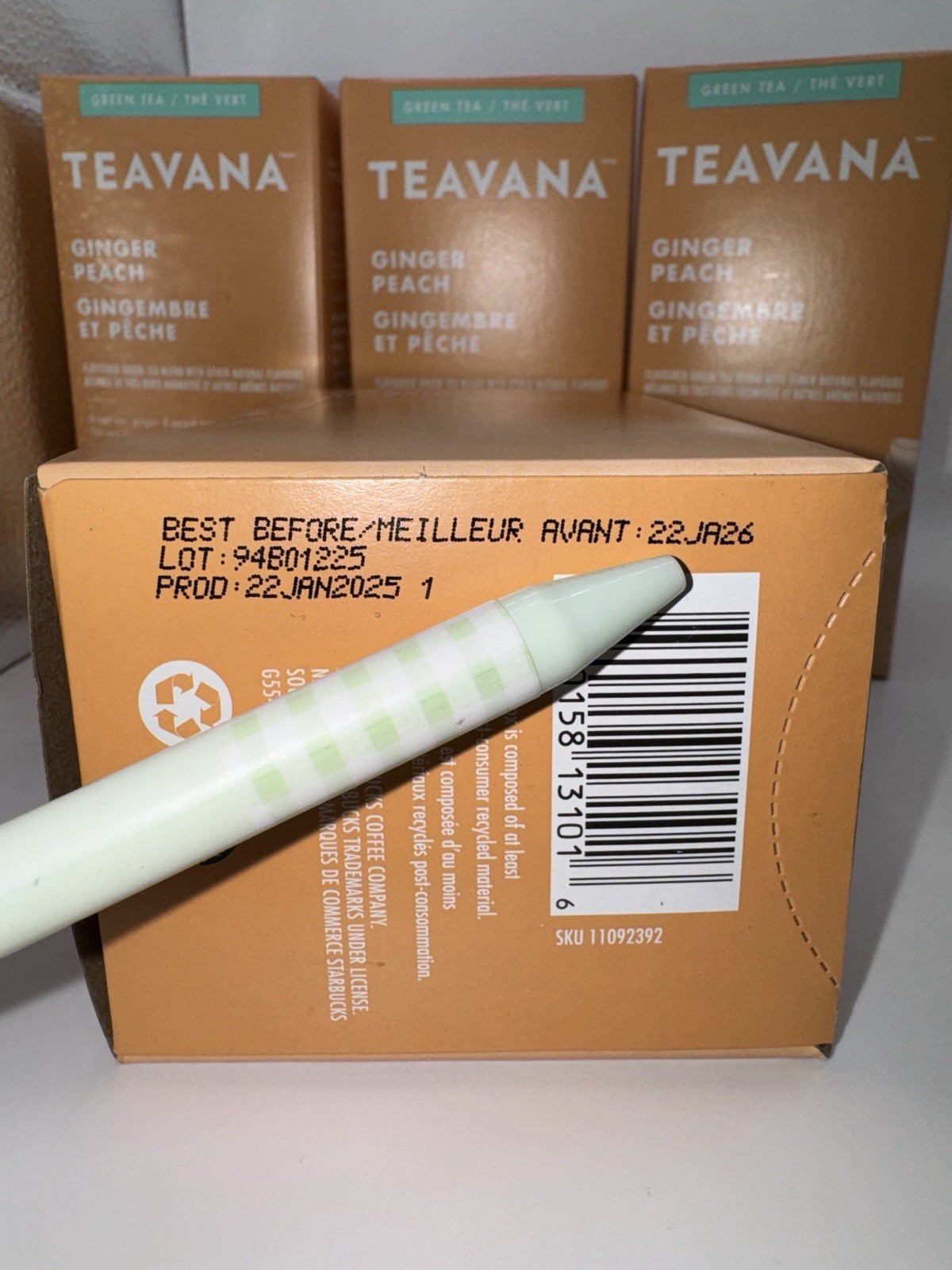 Lot Of 4 Teavana Ginger Peach Green Tea 24ct (READ DESC) Jan/2026