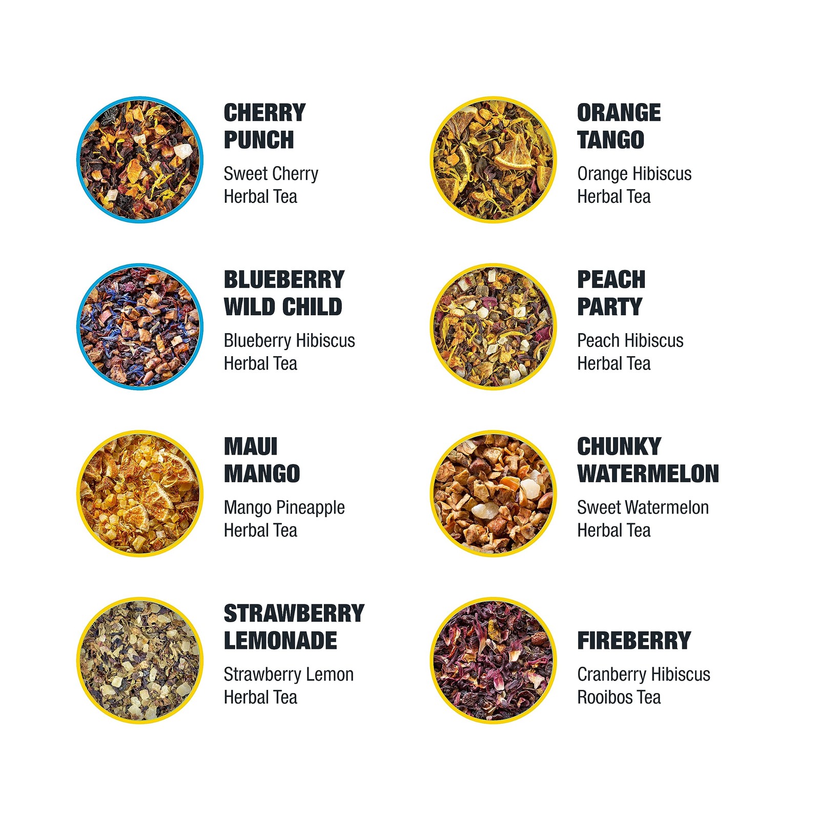 – Fruity Tea Sampler Dry Flight Set, Loose Leaf, No Caffeine, Makes Hot and I…