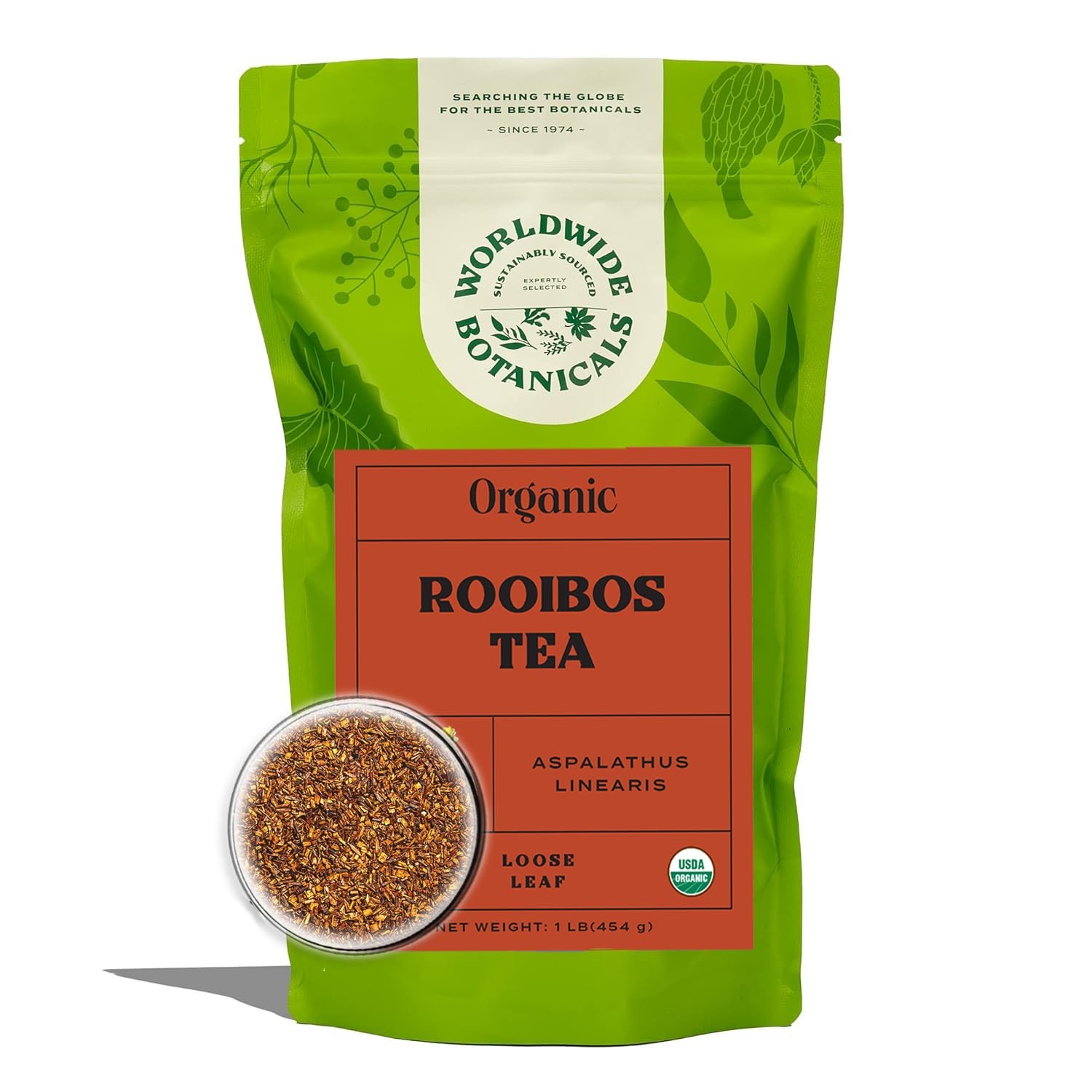 Worldwide Botanicals Organic Red Rooibos Tea – 1lb – 100% South African Aspalath