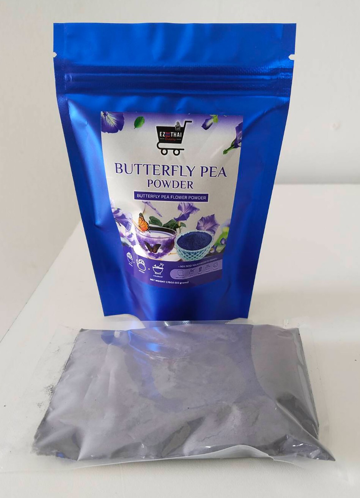 Butterfly Pea Flower Powder 1.76oz (50g) Herbal Tea Vibrant Color Drinks & Food