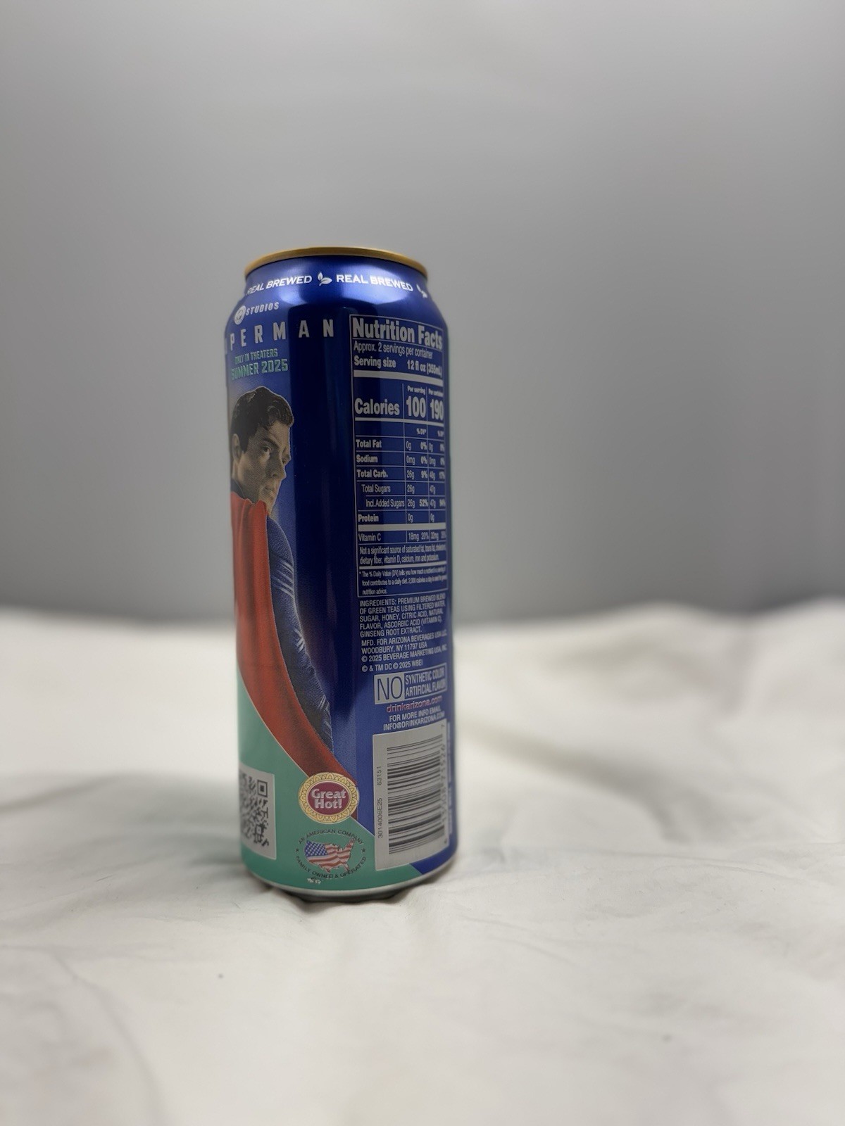 Arizona Green Tea With Ginseng & Honey Sealed Full Limited Edition Superman 2025