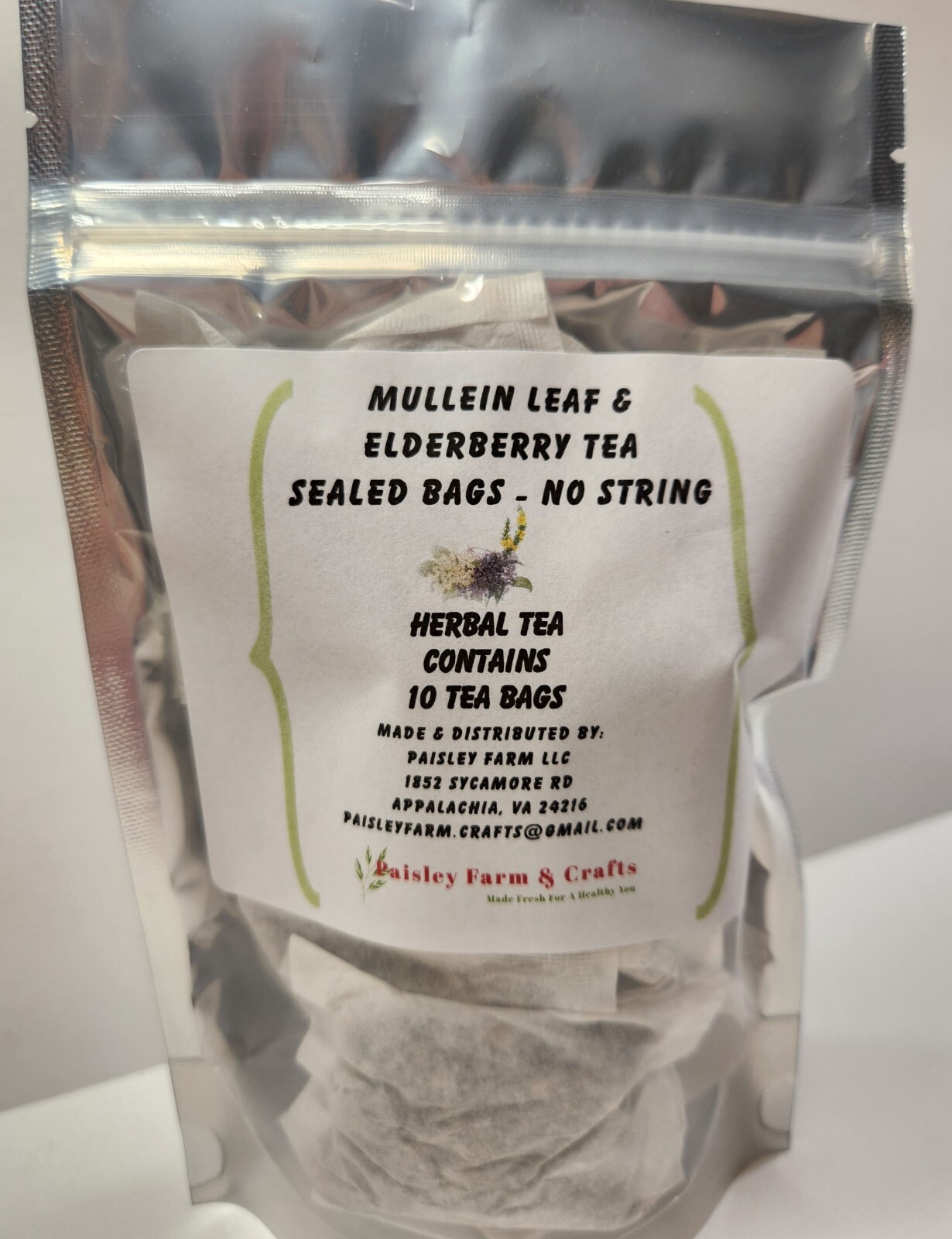Mullein Leaf Elderberry Blend Tea Bags – All Natural Wildcrafted