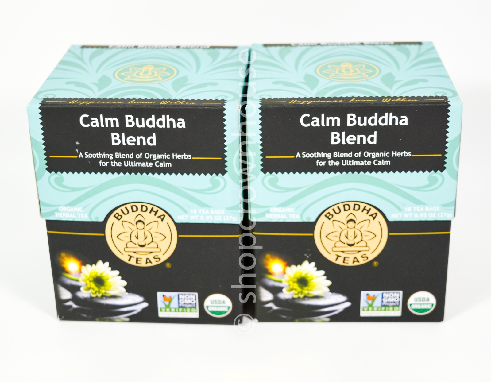 2 Buddha Tea Organic Herbal CALM BUDDHA BLEND Tea 18 Tea Bags box 12/2028