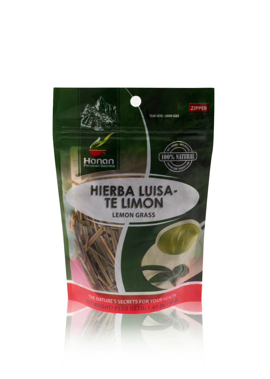 Hanan Peruvian Secrets Hierba Luisa Te Limon | 100% Natural Lemon Grass | 1.76oz