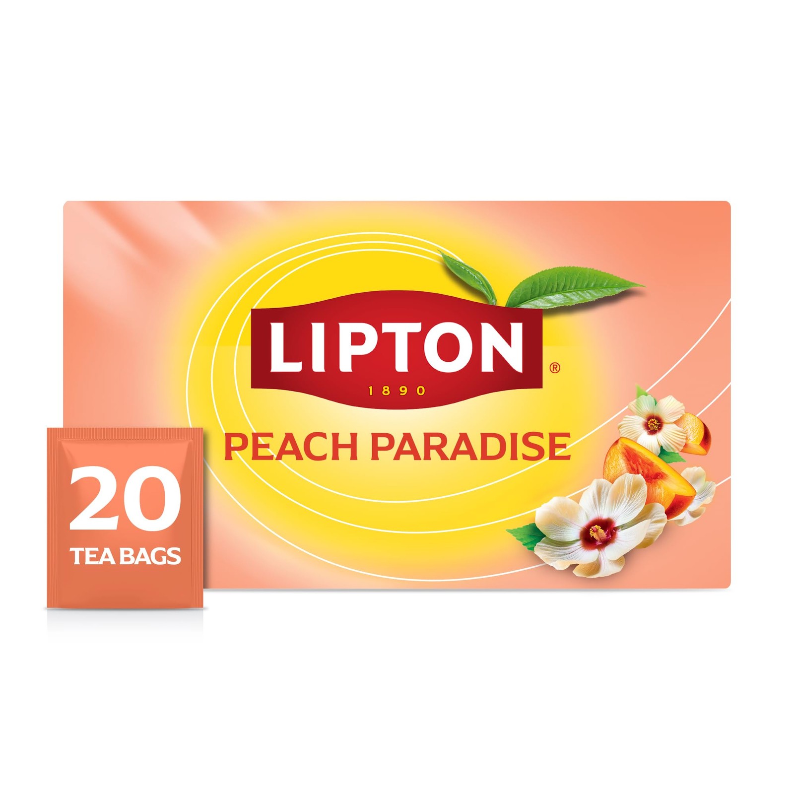 Lipton Peach Paradise Tea Bags, caffeine free Tea, Fruit and 20 Bags