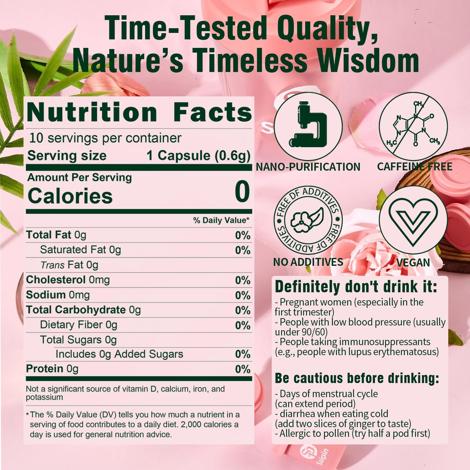 SAIPIN Ginseng Rose Tea – Instant Herbal Kidney Tea for Energy & Beauty | 10 …