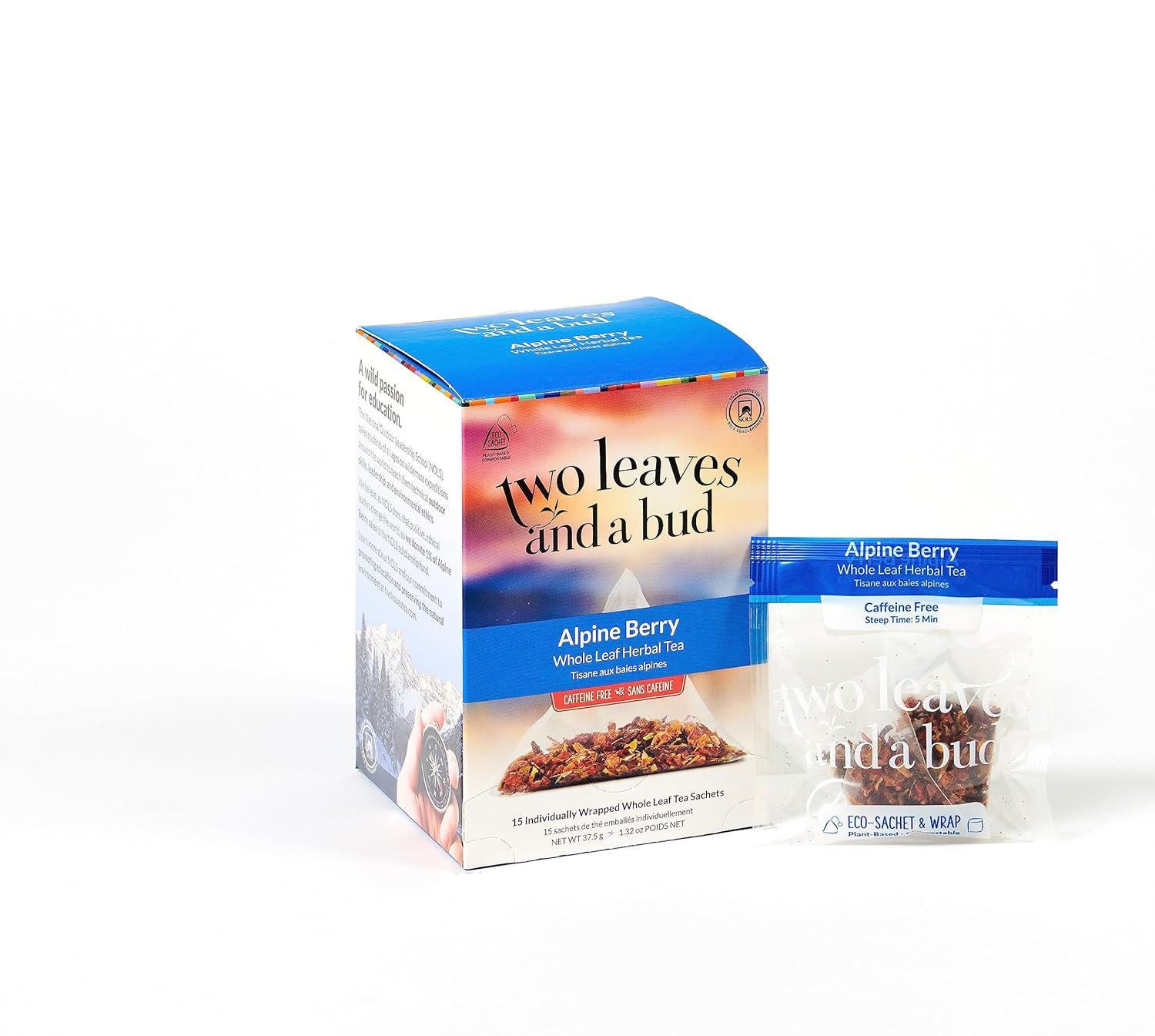 Two Leaves and a Bud Alpine Berry Herbal Tea Bags Caffeine Free, 15 Count