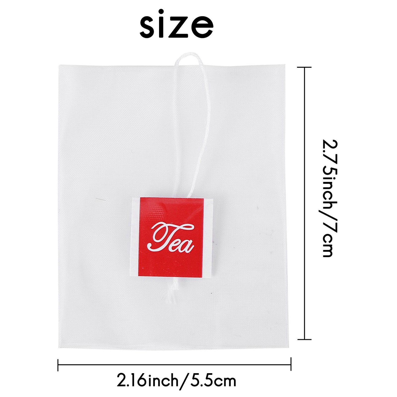 1000Pcs5.5 X 7Cm Pyramid Tea Bag Nylon Tea Bag Single String Label1139