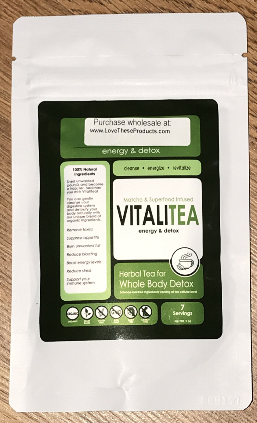 VitaliTEA Energy & Full Body Detox Organic Loose Leaf Herbal Tea – 7 Day Sample