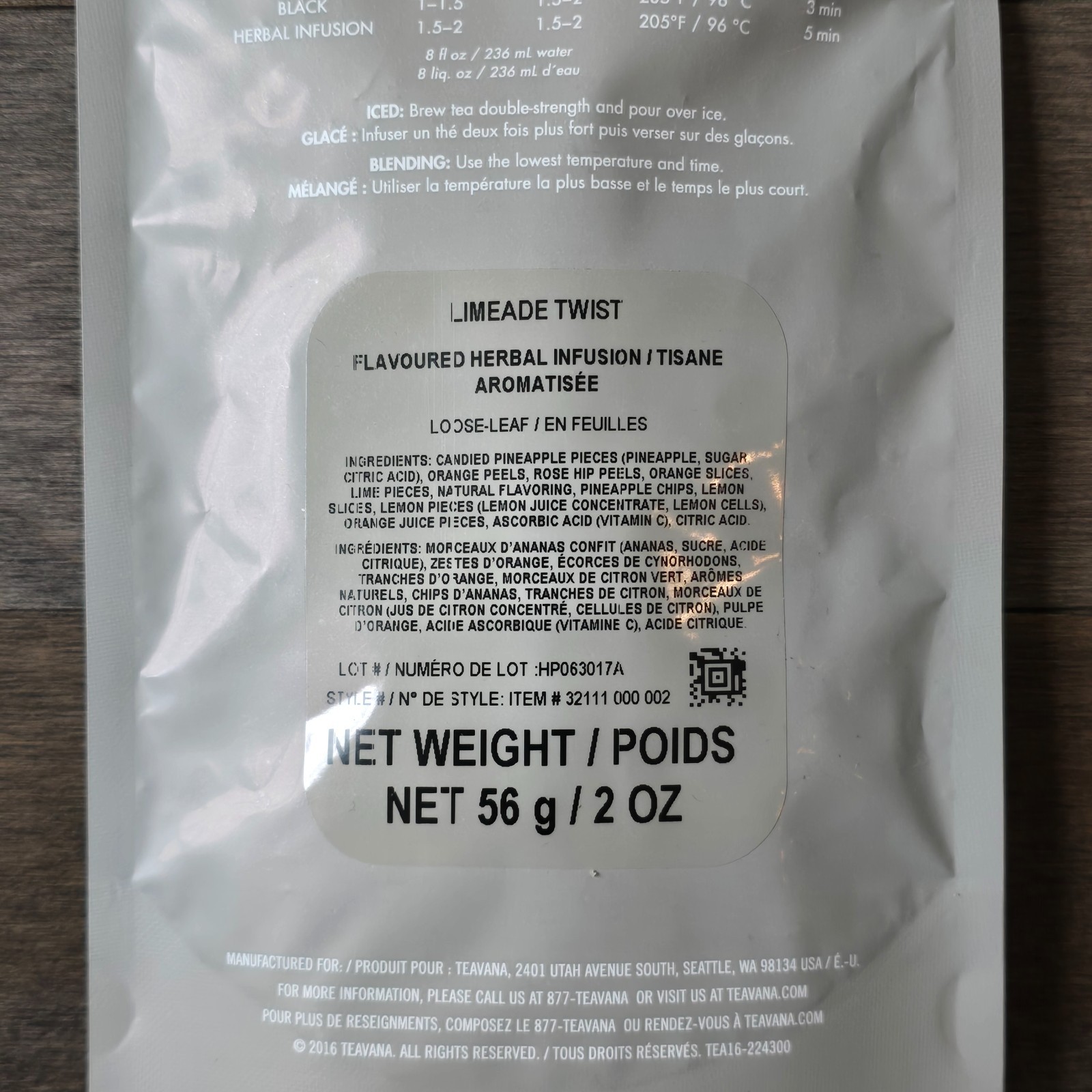 Teavana Limeade Twist Tea 2oz Sealed Bag – Rare Discontinued Blend