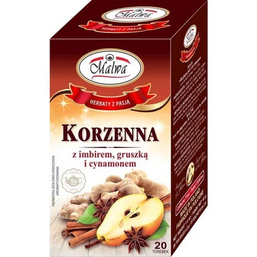 Malwa tea WINTER Spice: Ginger Pear Cinnamon 1 box/20 tea bags FREE SHIPPING