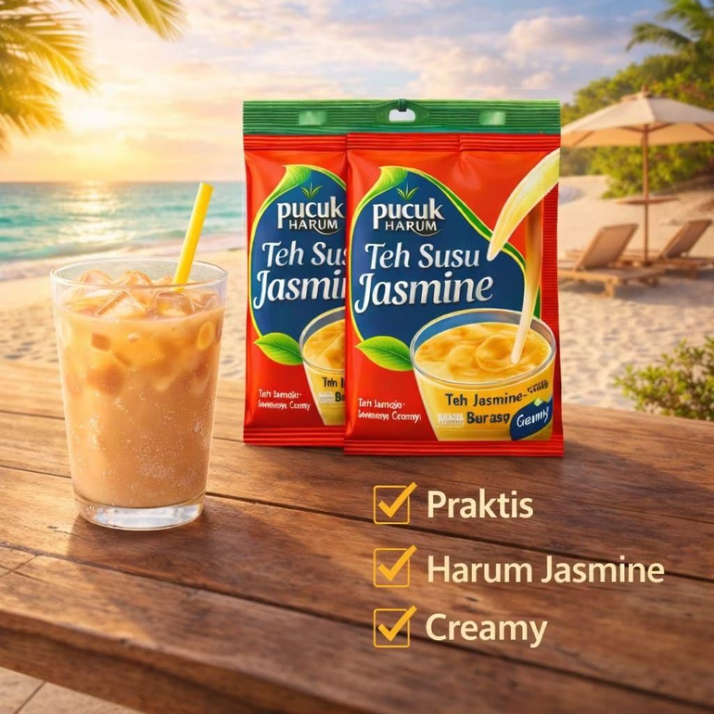 10 PCS PUCUK HARUM JASMINE MILK TEA POWDER DRINK FREE SHIPPING US FREE TAX