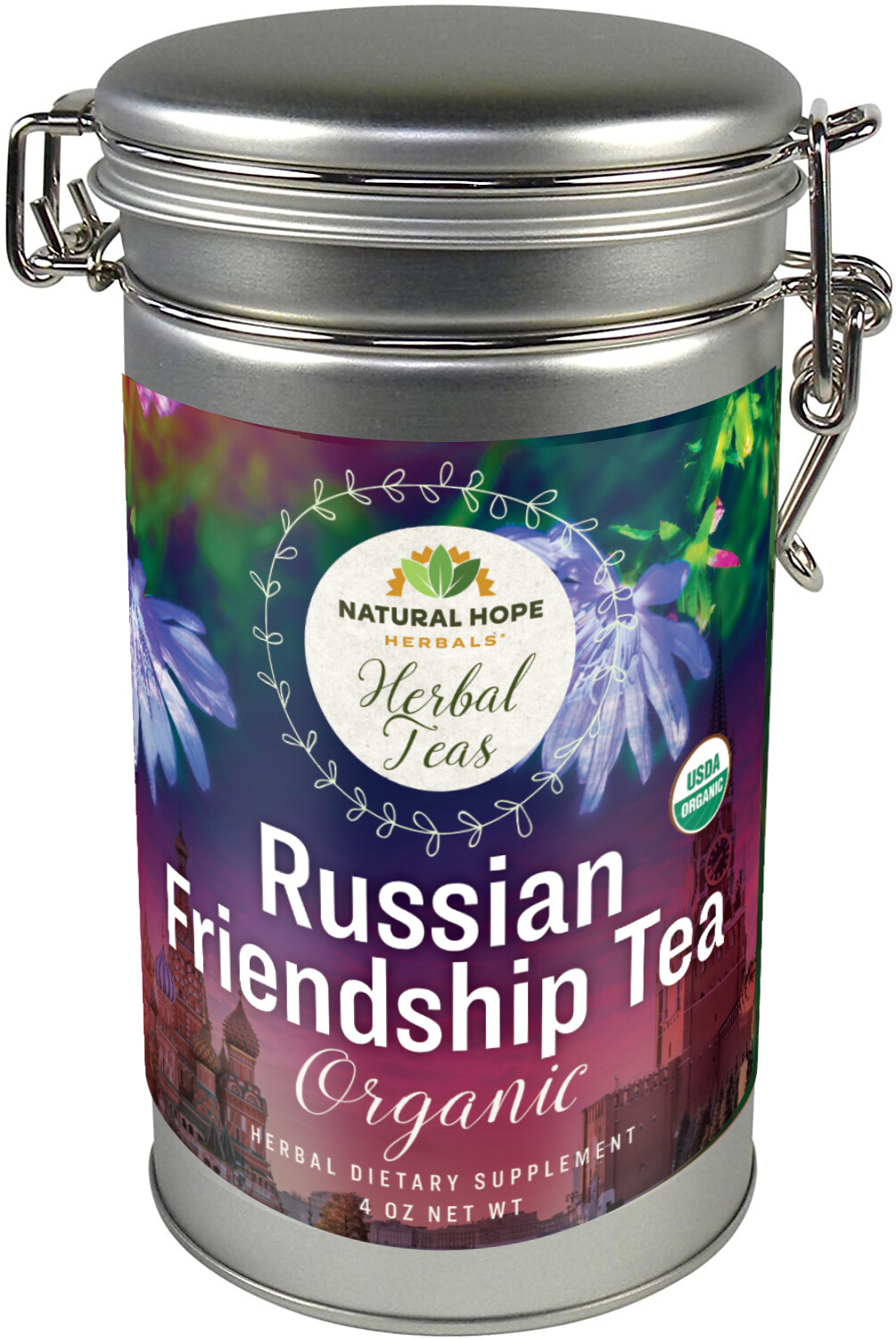 RUSSIAN FRIENDSHIP TEA – USDA Certified Organic Caffeine Free Energizing Blend