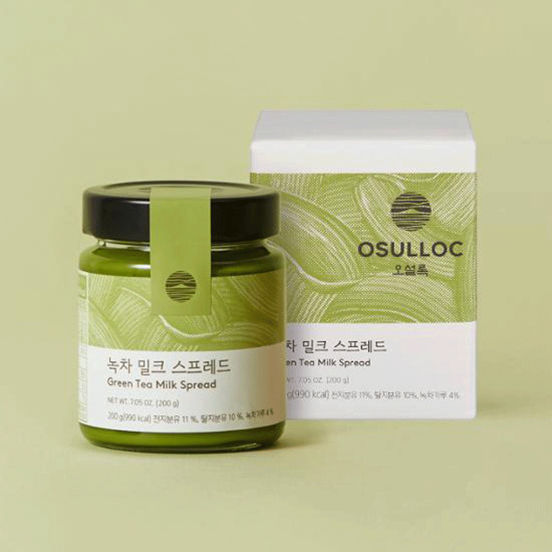 OSULLOC Green Tea Milk Spread 200g | Premium Korean Jeju Matcha Cream | Bread