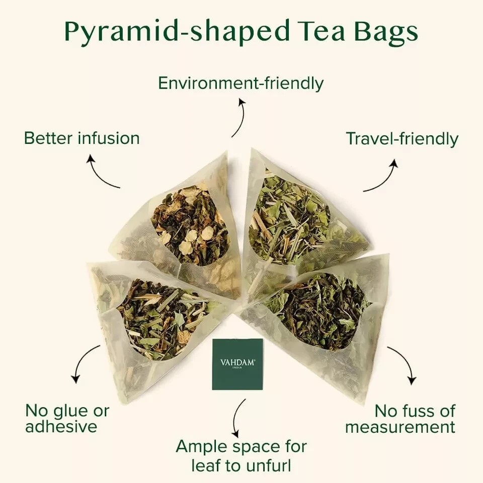 VAHDAM, Turmeric Ashwagandha Herbal Tea Bags 100% Pure Herbal Blend (50 Count)