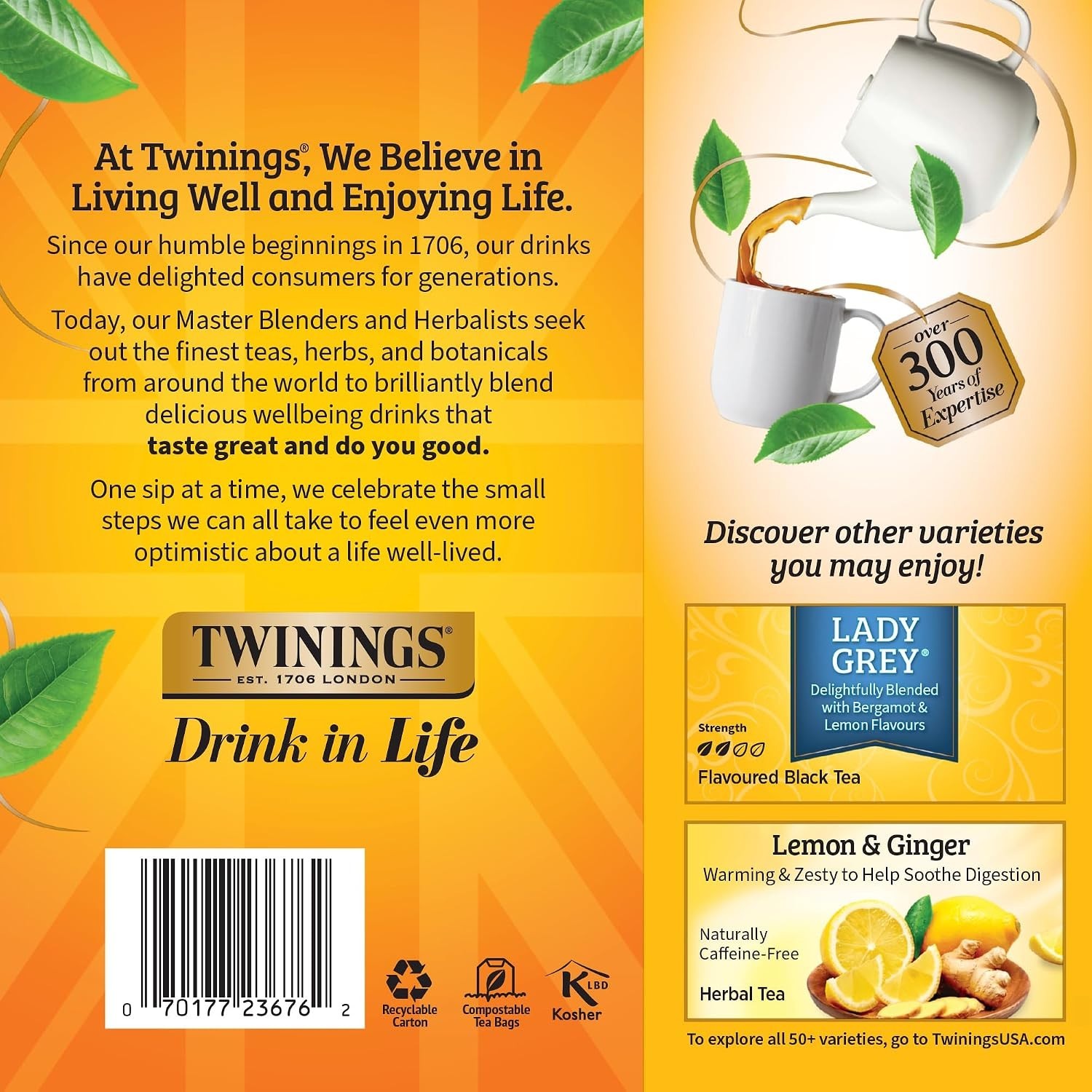 100 Count Earl Grey Tea Bags – Flavored with Citrus & Bergamot, Perfectly Sealed