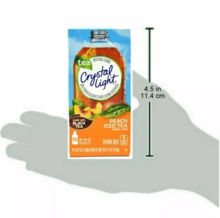 6x 10-Packet Boxes Crystal Light Peach Iced Tea On The Go Drink Mix w/Black Tea