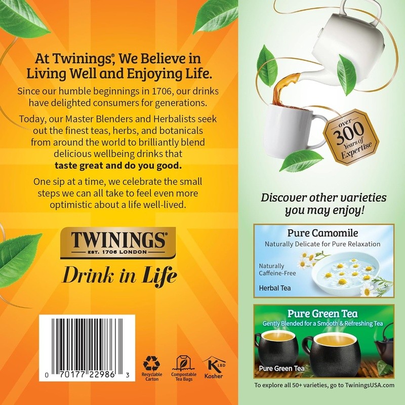 Peppermint Herbal Tea Bags Caffeine Free Refreshing Tisane 100 Count Sealed Bags