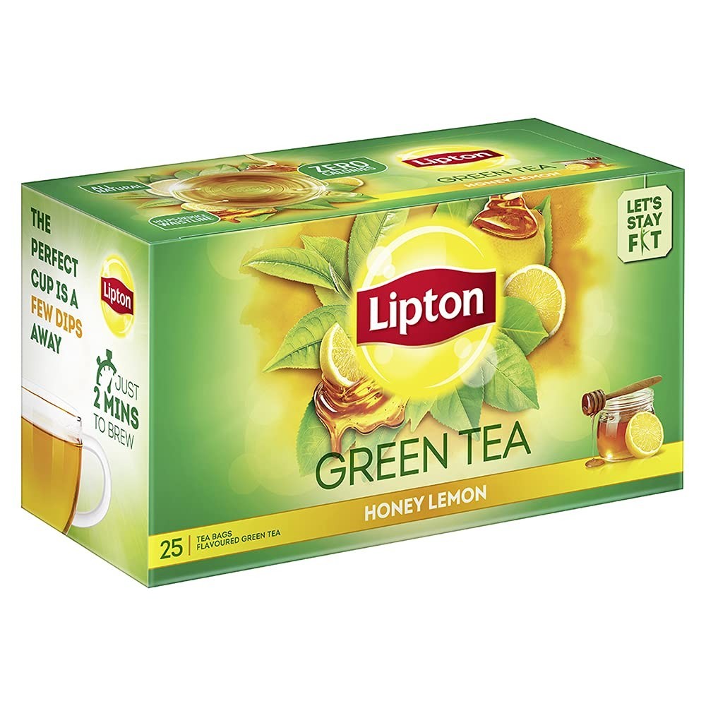 Lipton Honey Lemon Green Tea Bags, 25 Pieces, , lemon & honey (25*1.4gm each)