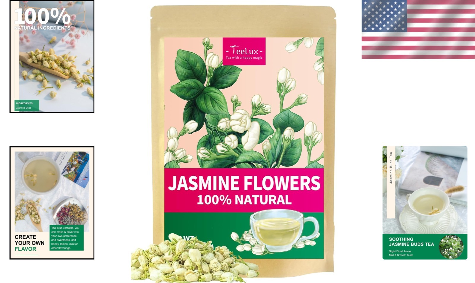 Natural Jasmine Buds – Caffeine-Free Loose Leaf Tea for Custom Blends & Baking